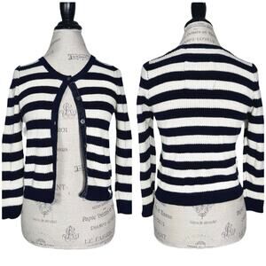 A&F | Women | Coastal Stripe Y2K Rabbit Hair Blend Cropped Cardigan | Medium
